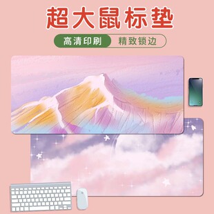 Animated Mouse Pad Oil Painting Landscape Keyboard Pad Extra Thickened Lock Edge Wholesale Large Desk