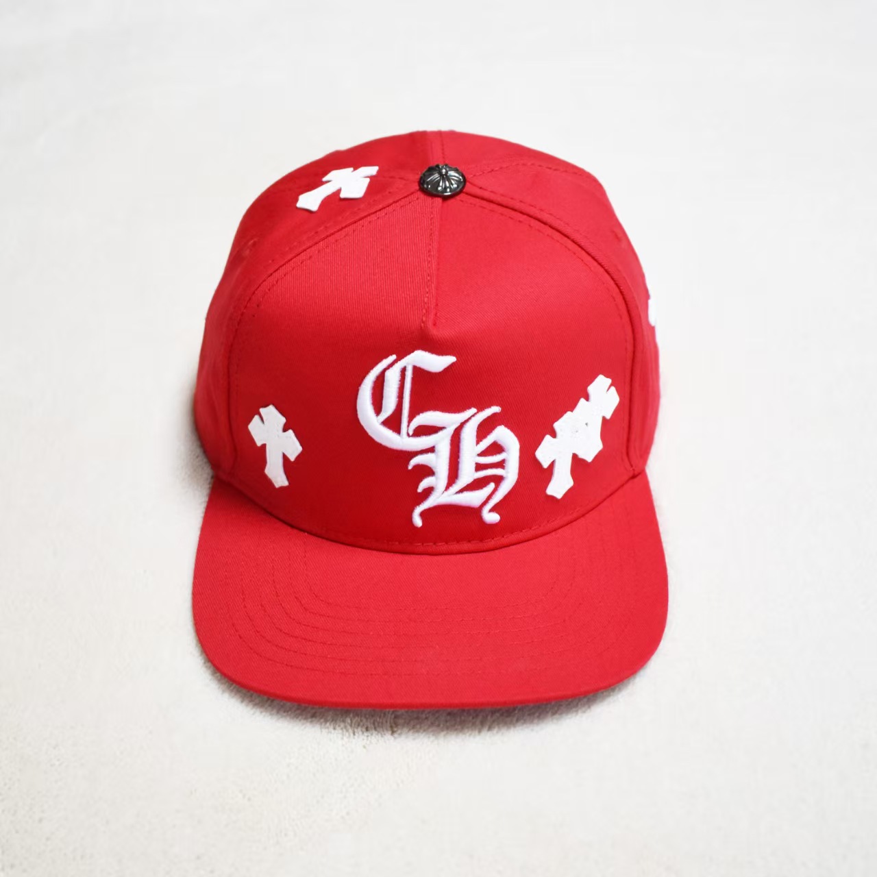 Sombrero para el sol CH Cro de verano para parejas nuevas de moda americana, sombrero de hip-hop de ala plana bordado a la moda ~ sombrero de malla de béisbol