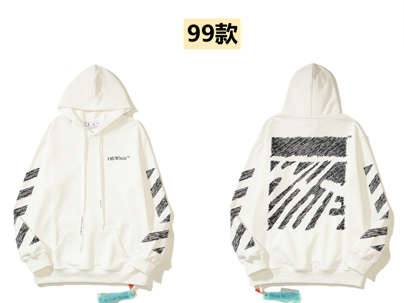 Marca de moda offwhite graffiti religioso pintura al óleo impresión de flecha hombre y mujer suelta OW pareja alta calle hoodie abrigo