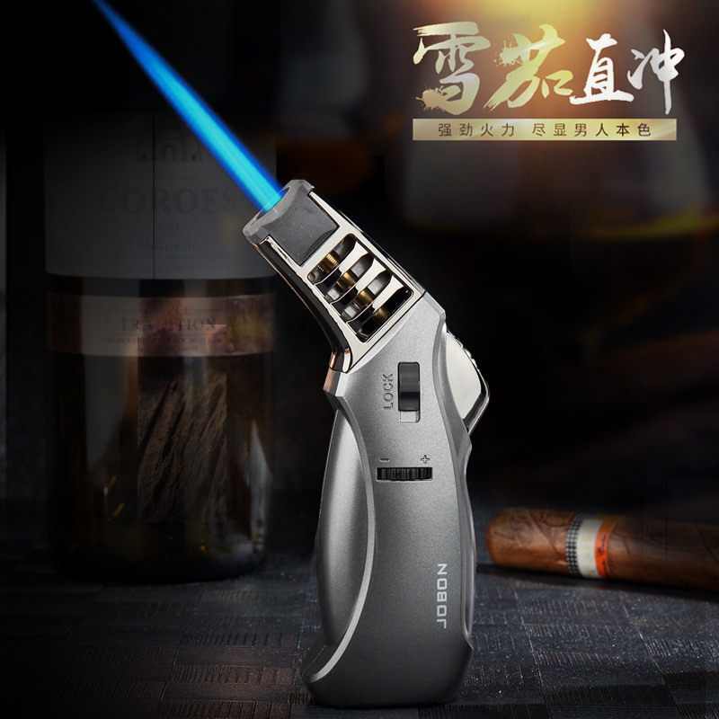 ZB601 Jobon originality Cigar lighter inflation Straight Windbreak blue Flame Small torch logo Customizable