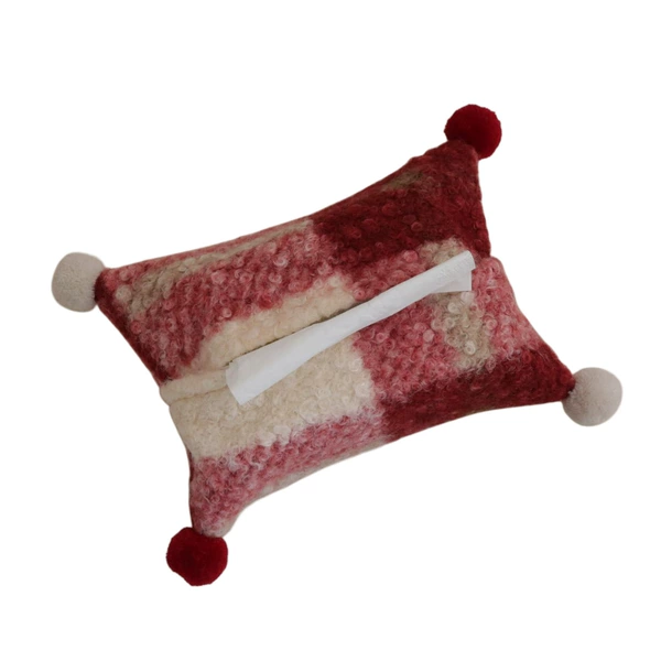 Red and white curly velvet (red and white fur ball)