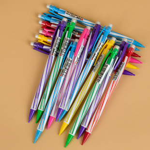 Plastic activity pencil 0.7 office learning drawing transparent two-color penholder automatic pencil barrel pencil wholesale