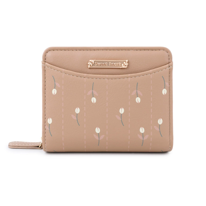 Card Holder Small Wallet Organizer Bag, Floral Pattern, Compact 11×3×9 cm