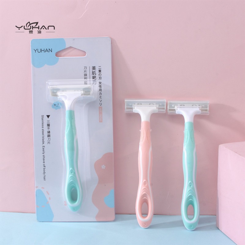 Yuhan female uses a 3 -layer blade to scrape the hairy knife and…