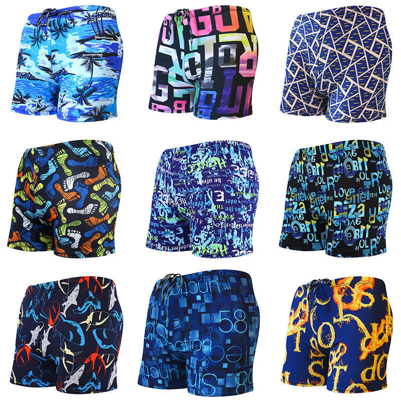 Men's Swimming Trunks with Large Size and Printed Patterns for Adults, Anti-Embarrassment, Suitable for Hot Springs, Quick-Drying, Casual, Wholesale from Manufacturer