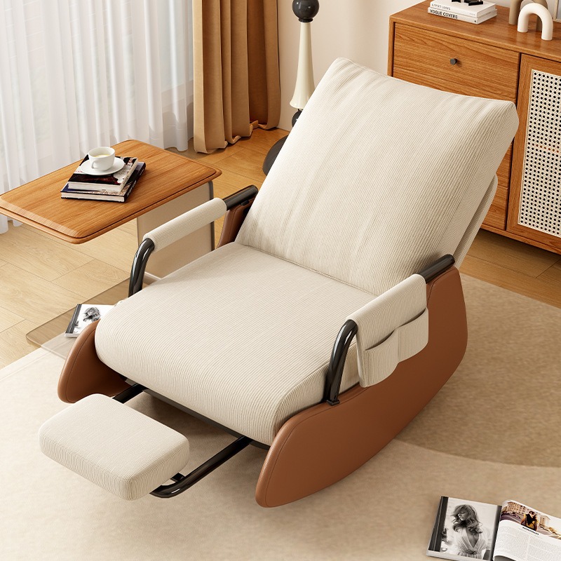 Silla mecedora doméstica reclinada para dormir perezoso sofá balcón silla de relajación sala de estar para almuerzo individual con sillón de pedal