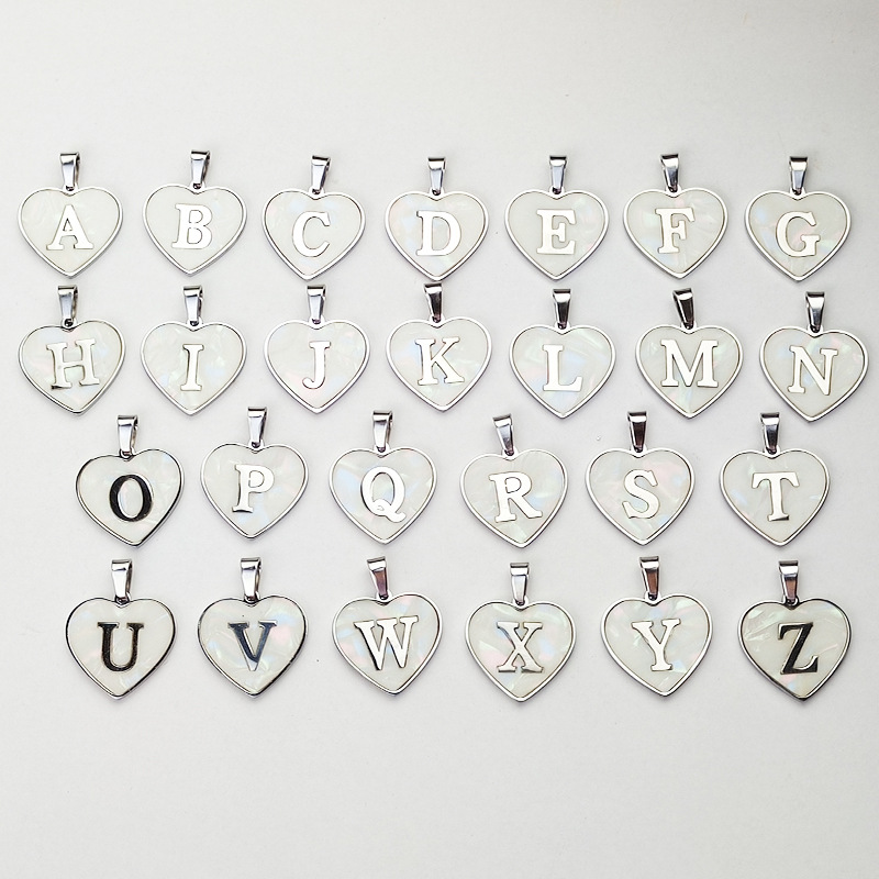 Wholesale Cute Sweet Letter Titanium Steel Plating Inlay Shell Pendant Necklace display picture 4