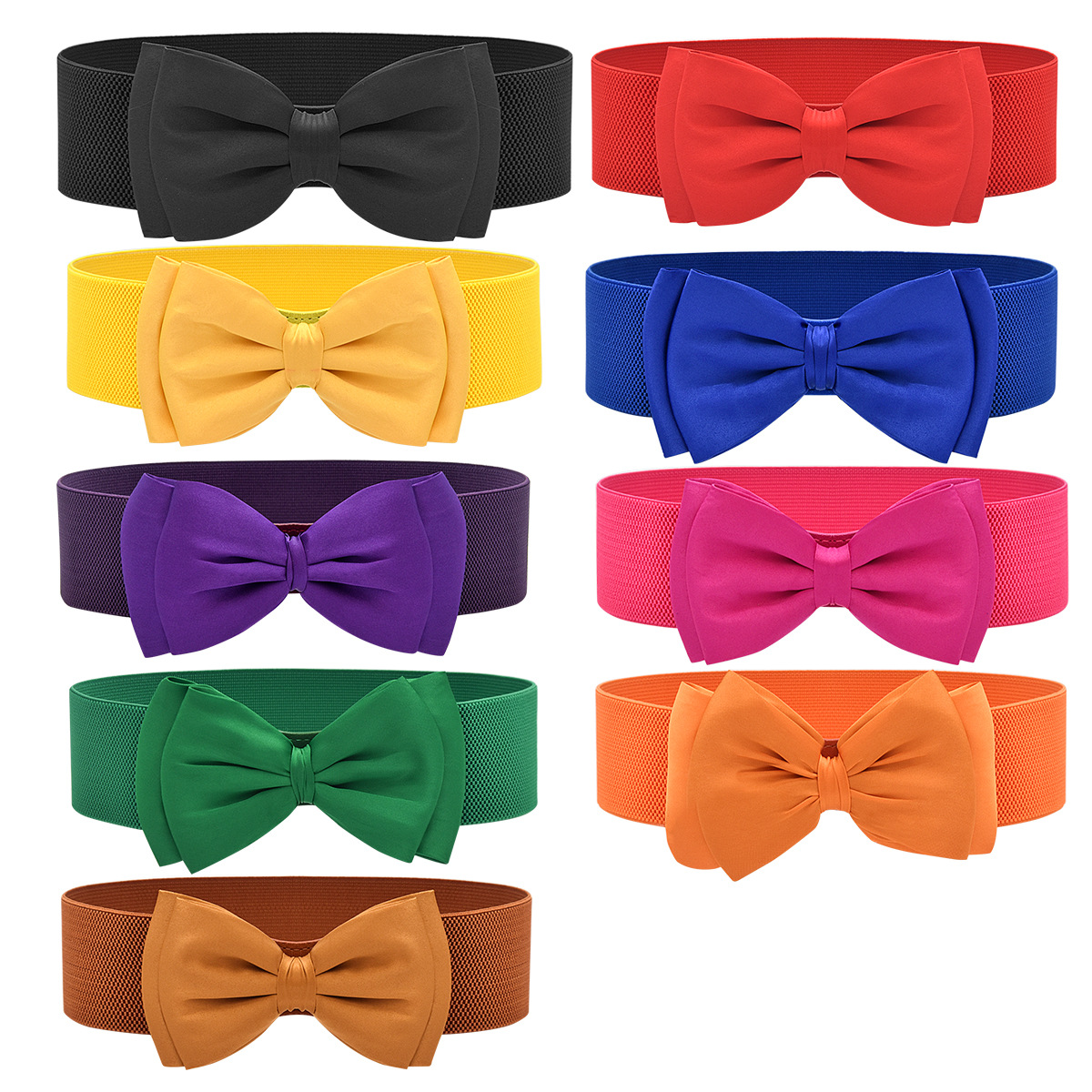 Cinturón decorativo de arco transfronterizo con falda Diamante de las mujeres rojo elástico cintura ancha sello todo partido cintura apretada