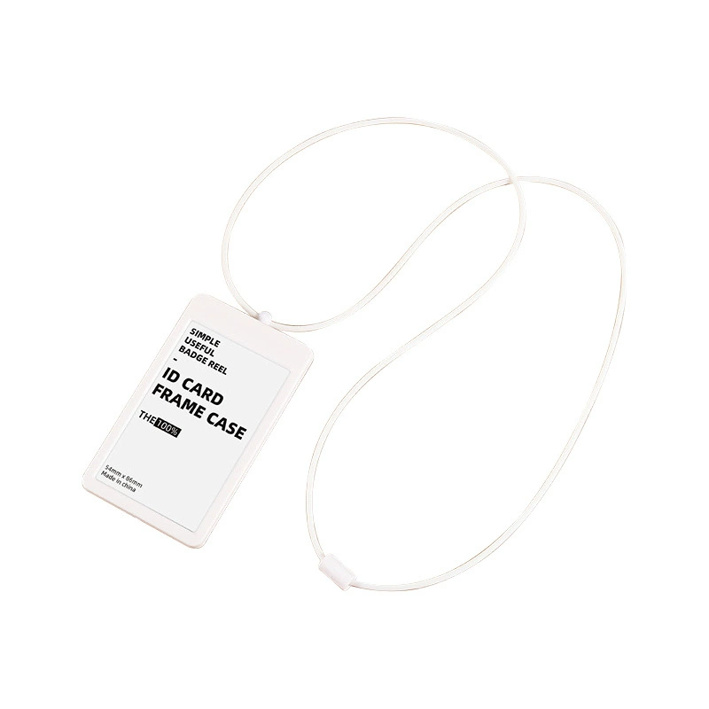 Autumn Rain and Japanese Korean Style Card Case Employee Identity Identification Card Telescopic Integrated Card Silicone Lanyard Document Card Working Card
