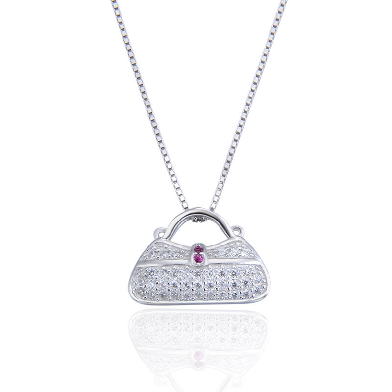 S925 plata incrustada con diamantes de zirconio personalidad creativa pequeña bolsa de viento perfumada colgante de moda coreana accesorios de collar temperamento