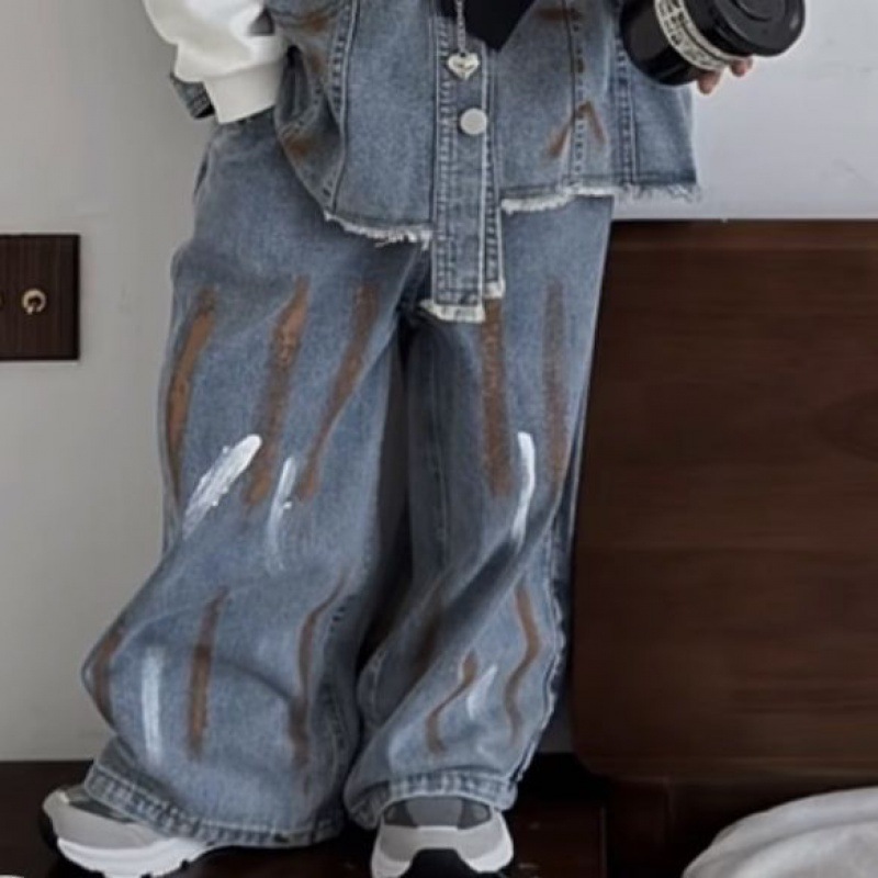 블루 데님 바지