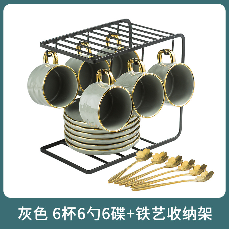 (Light gray) 6 cups and 6 disc-send spoon+shelf
