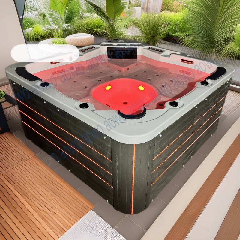 5 personas acrílico masaje al aire libre bañera de surf spa bañera spa villa excursión jardín jacuzzi piscina grande