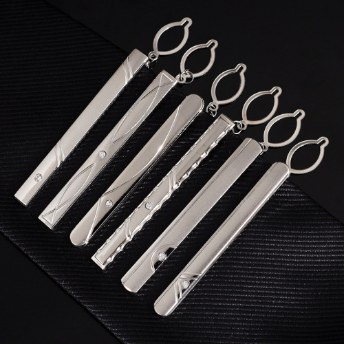 Men's formal business casual geometric frosted tie clip simple fashionable personalized tie clip tie holder