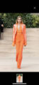 2023秋冬新款女橙色时尚一粒扣金丝绒西装外套 喇叭裤 套装两件套