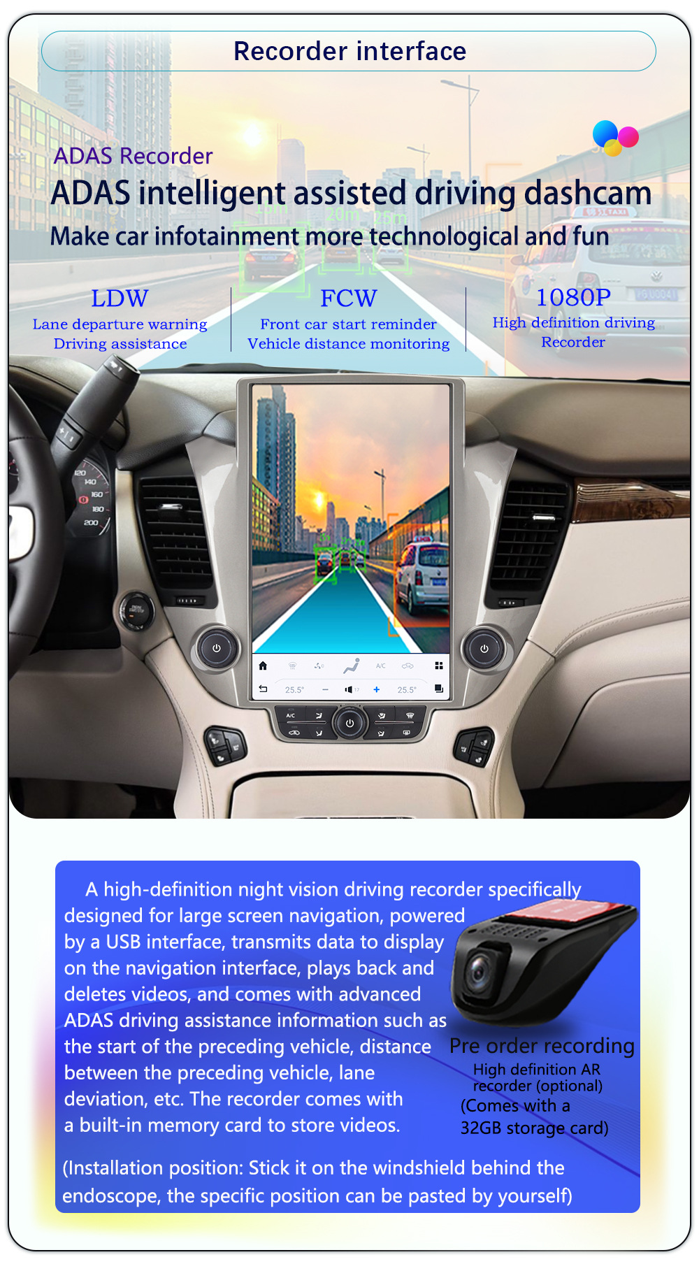 Suitable for 14.5inch Chevrolet Tahoe/Suburban Android Large Vertical Screen Carplay Car Navigation