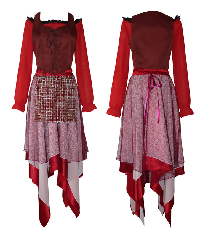 魔女も狂ったcos服中世ワンピースフレッド舞台演技服コスプレハロウィーン衣装|undefined