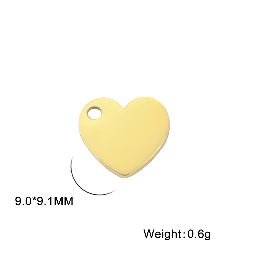 Plating Design 1 Piece Stainless Steel 18K Gold Plated Heart Shape Polished Pendant