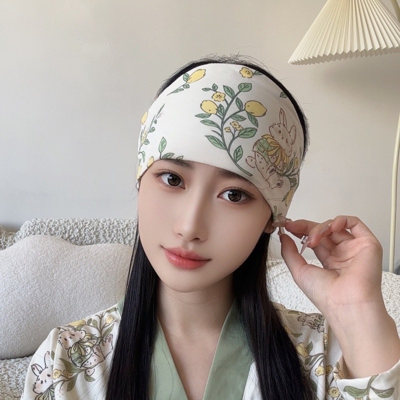 妊婦用フレンチパストラルスタイルのロマンチックな純綿ヘッドバンド、暖かい頭の保護、防風性、産後マタニティハット、産後帽子、ターバン|undefined