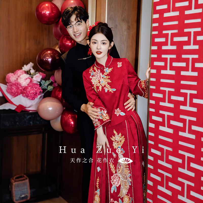 【Fengxi】New Chinese-Style Xiuhe Wedding Dress 2026 New High-End Bridal Wedding Engagement Toast Dress 【Fengxi】New Chinese-Style Xiuhe Wedding Dress 2026 New High-End Bridal Wedding Engagement Toast Dress