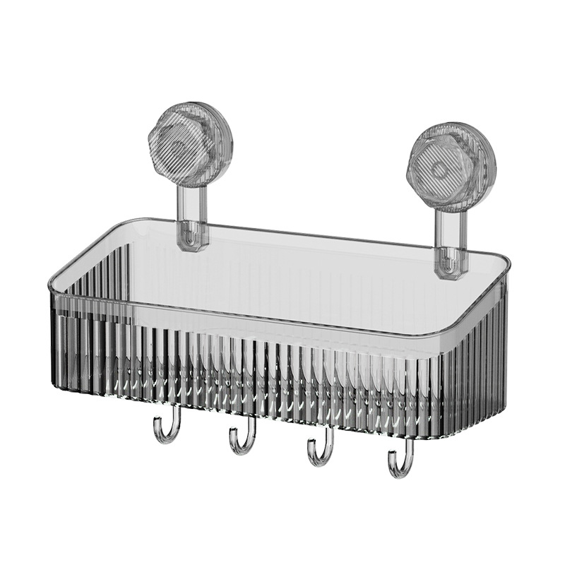 [Estante de almacenamiento de ventosa engrosada] baño ligero de lujo montado en la pared sin perforaciones estante multifuncional estante de almacenamiento rectangular