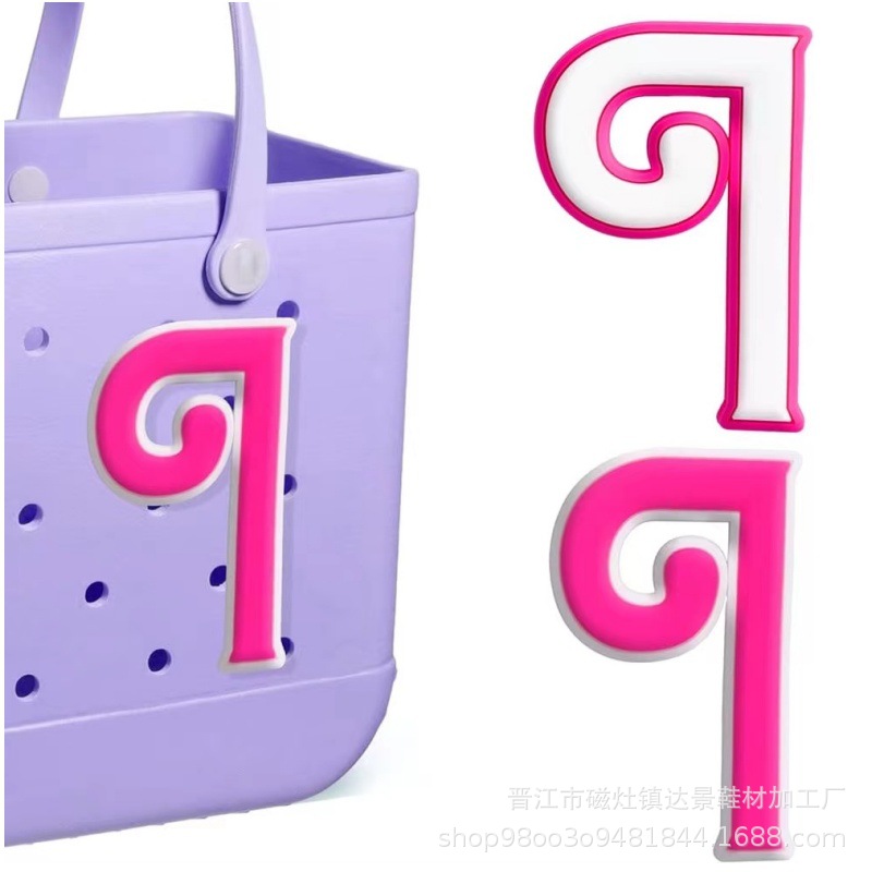 Botones de zapatos rosados con letras grandes, botones de botones, botones de botones