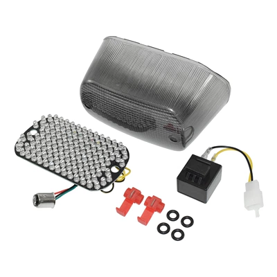 Suitable for Suzuki Boulevard C50 C90 boulevard modified LED rear tail light brake turn signal (Motorcycle tail) - smoky-black