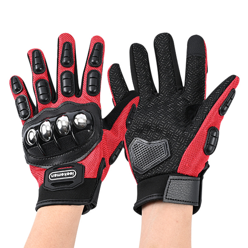 Motocicleta de acero inoxidable concha dura medio dedo guante de montar equipo de bicicleta de montaña para hombres transpirable