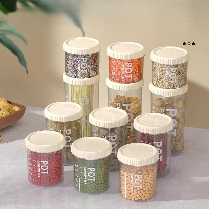 Sealed jars for grains, kitchen food storage boxes, dry goods transparent storage jars, snack and tea storage containers