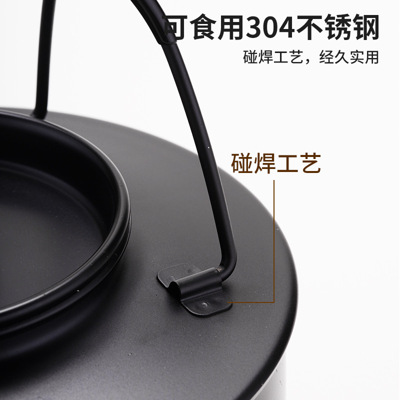 0.9L hervidor de agua portátil acampar al aire libre de acero inoxidable de calidad alimentaria hervidor de agua