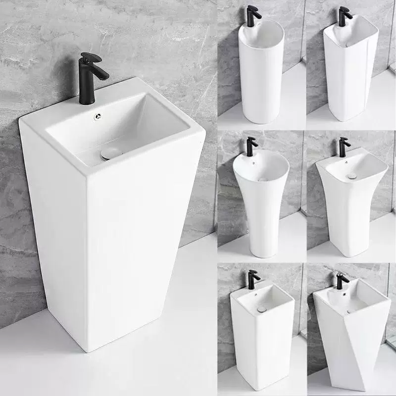 陶瓷立柱盆洗面盆落地一体式洗手盆阳台卫生间小户型洗手盆面盆