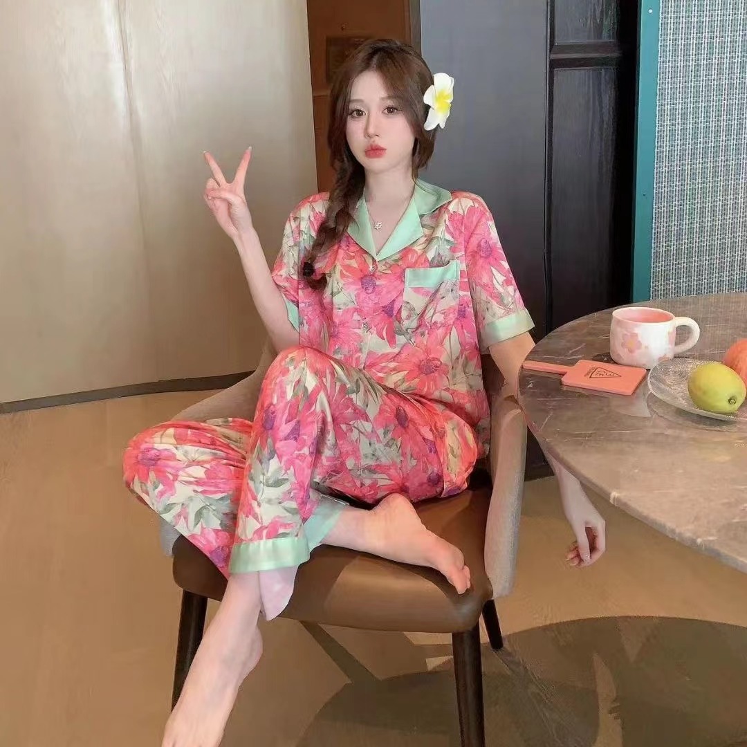 B0669 800K ĐỒ NGỦ NỮ LINTDC NGẮN TAY CẢ BỘ 3 MÓN MÙA HÈ THỜI TRANG NỮ ĐỒ NGỦ HOẶC MẶC NHÀ G02 SẢN PHẨM MỚI