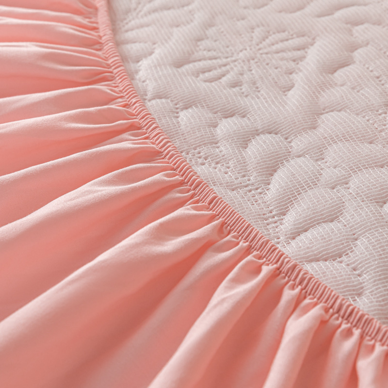 Cubierta de cama acolchada de aislamiento de orina impermeable transfronteriza color sólido cepillado engrosado colcha antideslizante Simmons cubierta protectora fábrica al por mayor