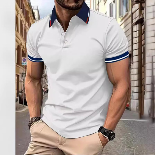 Men's Polo Shirt Summer Workwear Polo Shirt T-Shirt Collared Cultural T-Shirt