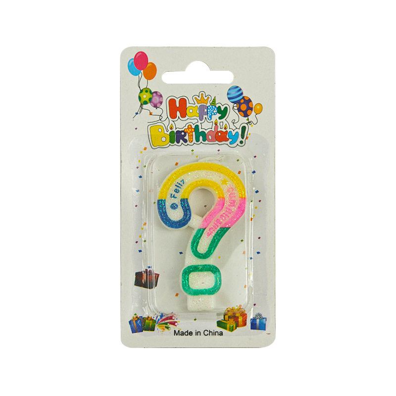 ¿Velas digitales de exportación espumantes de vela espumosa de polvo de brillo de vela digital 0 - 9 y signo de interrogación? Candle cumpleaños