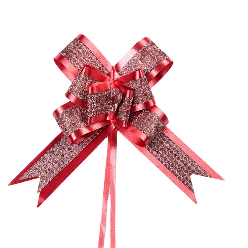 El Comercio exterior caliente-venta regalo flor embalaje material 30 medio doble capa brillo arco mano-Tirado flor cinta flor dibujo