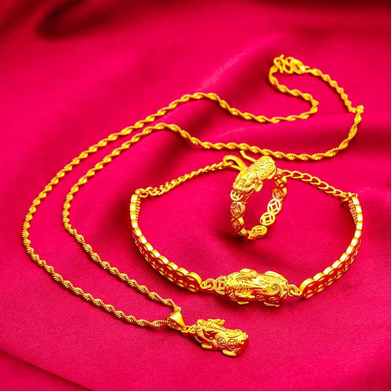 Gioielli unisex Moda oro moda braccialetto anello collana vestito_voghion.com