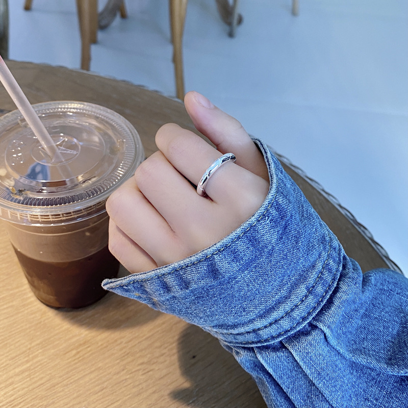 Retro Geometric Sterling Silver Plating Open Ring 1 Piece