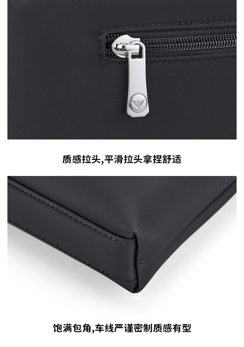 Cặp công sở nam vải Oxford chống thấm, nhiều ngăn đựng laptop 15 inch — Màu đen, màu xanh, Hồng, Màu nâu chi tiết 17