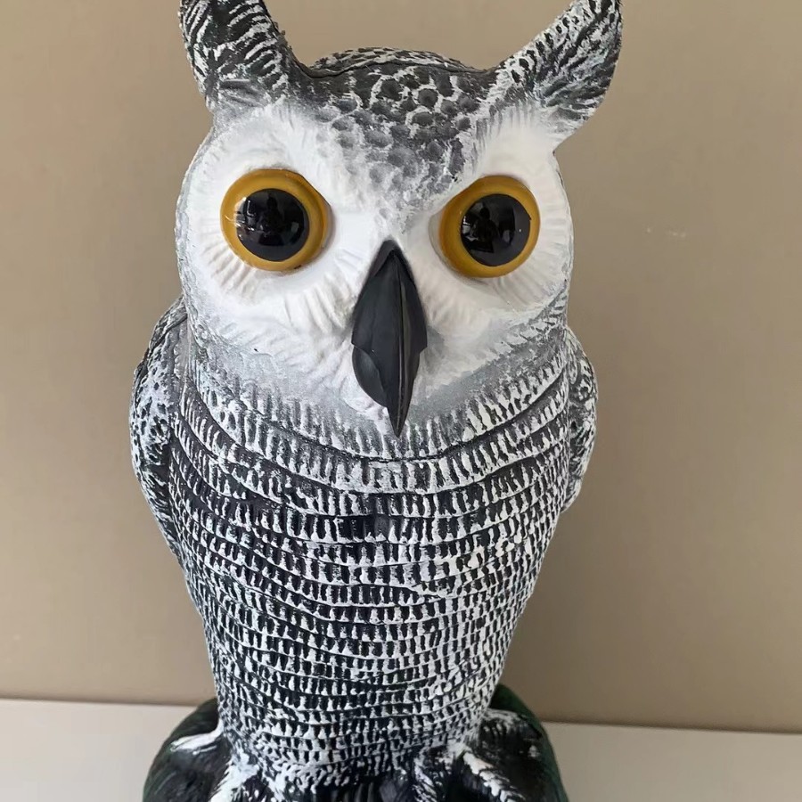 Nuevo disuasor de aves y ratones de plástico con forma de búho para jardín, adorno artesanal para exteriores.