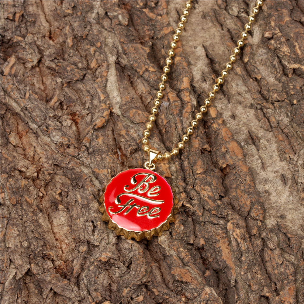 wholesale jewelry drip oil bottle cover pendant copper necklace nihaojewelry