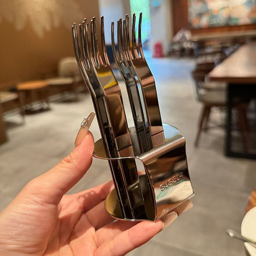 304 stainless steel fruit fork cake mooncake pick dessert coffee spoon swan tableware set food grade
