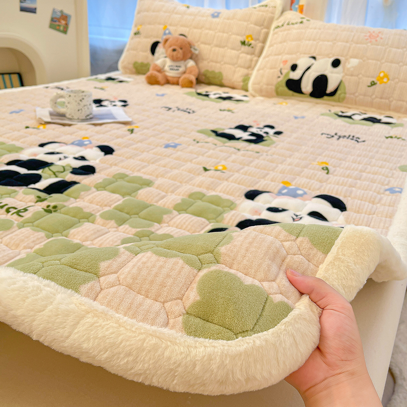 녹색 격자 팬더 - 밀크 벨벳