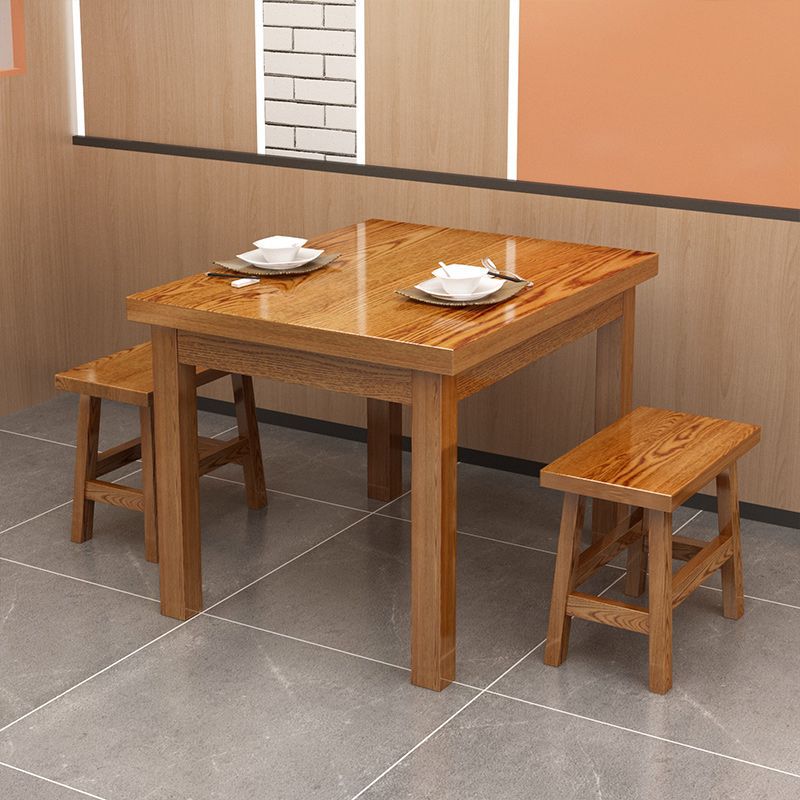 Noodle Shop Tables and Chairs, Hotel Snack Bar Dining Tables and Chairs, Dining Table Combination, Solid Wood Restaurant Canteen Table, Restaurant Barbecue Carbonization