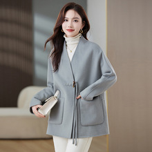 中长款款羊毛双面呢大衣女2024新款冬季高级感气质洋气妈妈国风外