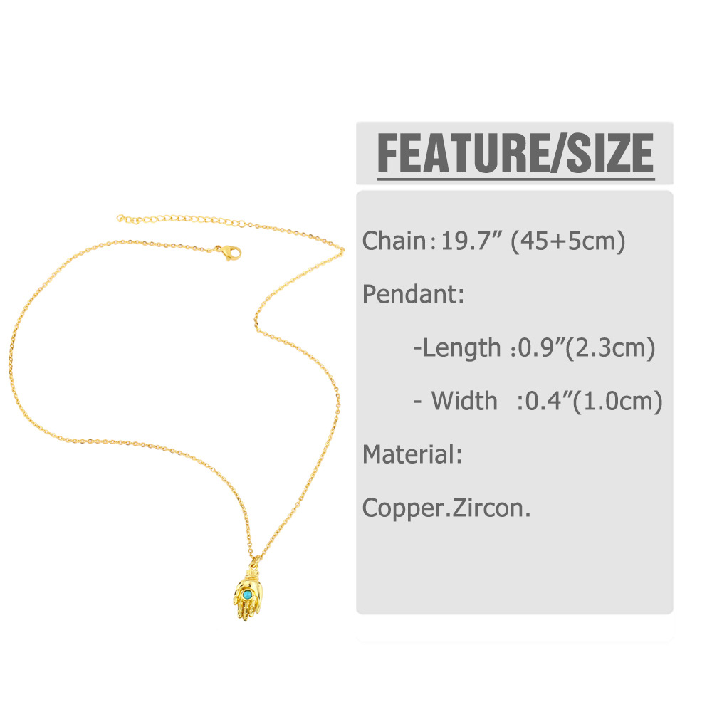 European and American Fashion Vintage Zircon Geometric round Pendant Clavicle Chain Womens Simple Ins Trendy Sweater Chain Nkz57picture1