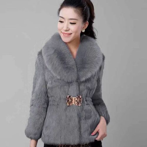 Women's Short Winter and Autumn Leather Coat with Fox Fur Collar, Korean Style imitation Mink Fur Coat, Versatile and Fashionable Women's Mink Fur Outerwear