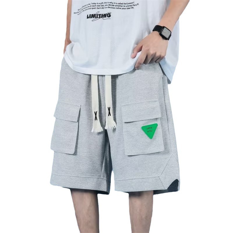 Pantalones cortos de herramientas bf de la marca de moda para hombres, pantalones sueltos de cinco puntos para uso exterior de verano, pantalones rectos casuales de estilo de Hong Kong para adolescentes