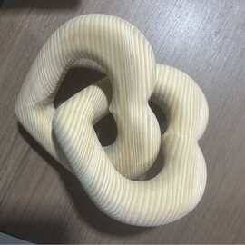 泼西米亚木质链条装饰木结双环2环工艺品摆件俩环二环木链条木圈