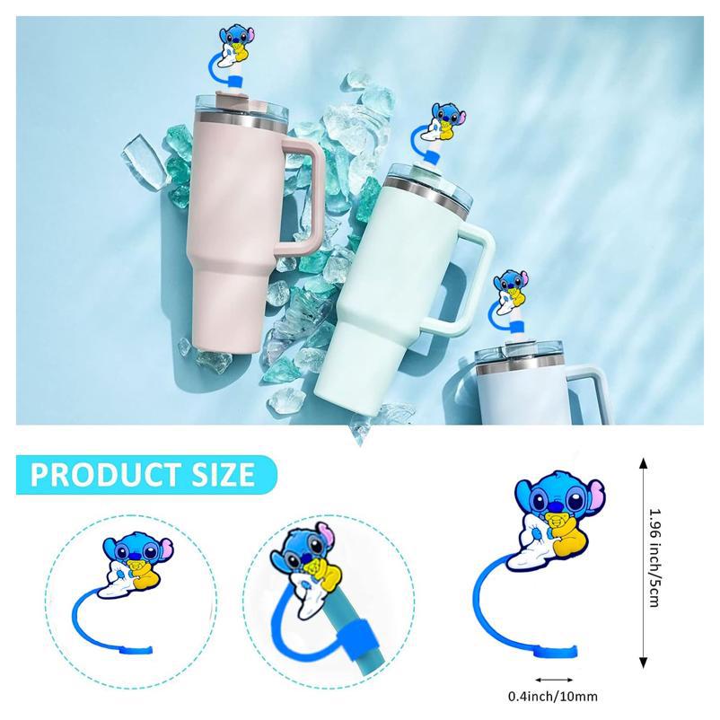 Silicone de dibujos animados tapa de paja goma blanda Kawaii Kitty 10 mm taza Stanley tapa de paja grande 40 onzas 3